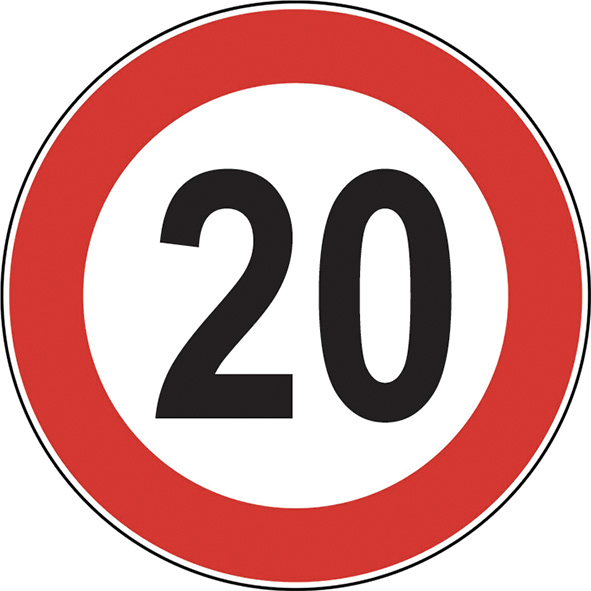 SEGNALI STRADALI LIMITE VELOCITA' 20 KM/H FIG.50  
