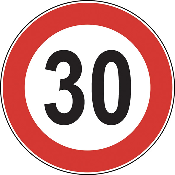 SEGNALI STRADALI LIMITE VELOCITA' 30 KM/H FIG.50  