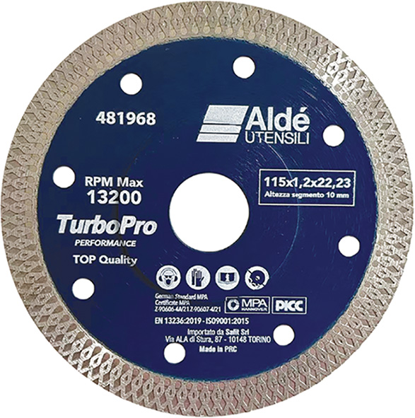 DISCHI DIAMANTATI ALDE' TURBO PRO 115 GRES        