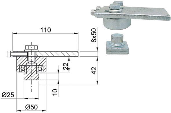 CARDINE SUPERIORE RIBASSATO IBFM ART.838B         