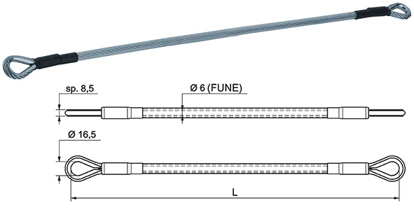 CAVO DI SICUREZZA PER CANCELLI COMBI ART.859A     