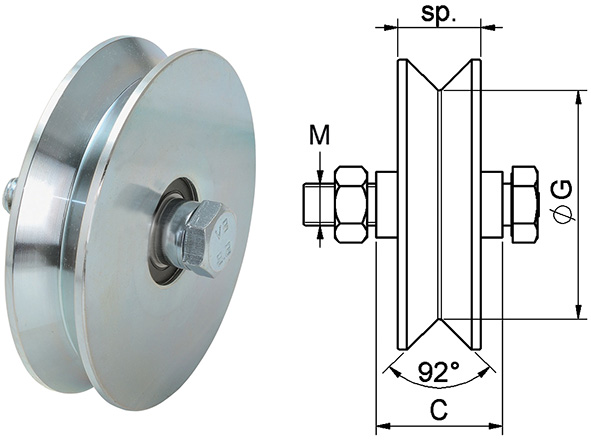 RUOTE 2 CUSCINETTI * GOLA V COMBI ART.407         