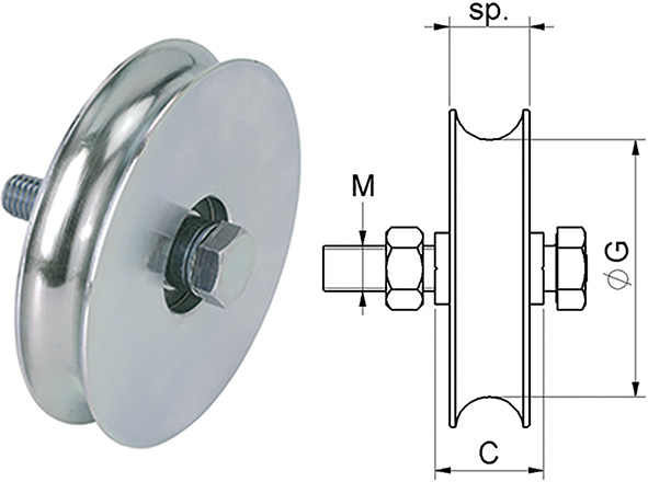 RUOTE 1 CUSCINETTO * GOLA TONDA COMBI ART.400     