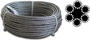 FUNE ACCIAIO ZINCATO 72 FILI ROTOLI MT.25         