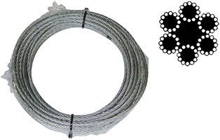 FUNE ACCIAIO ZINCATO 72 FILI ROTOLI MT.10 / MT.25 