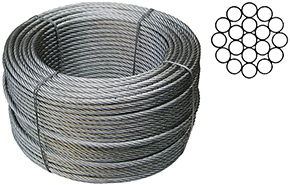 FUNE ACCIAIO ZINCATO SPIROIDALE 19 FILI MT.100    