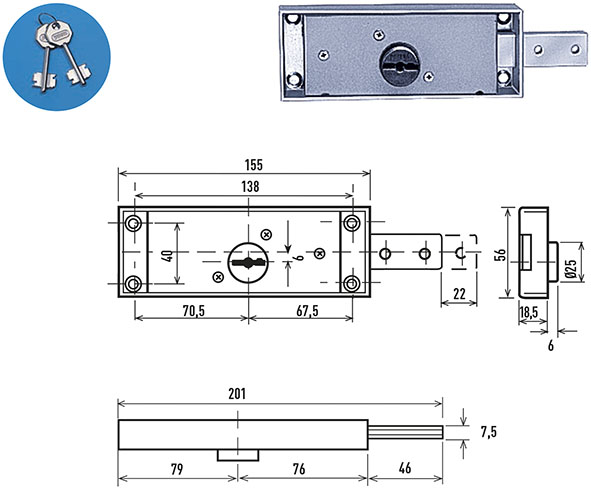 SERRATURE POTENT SERRANDE DOPPIA MAPPA 1610       