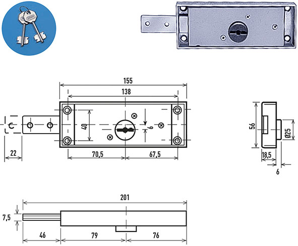 SERRATURE POTENT SERRANDE DOPPIA MAPPA 1620       