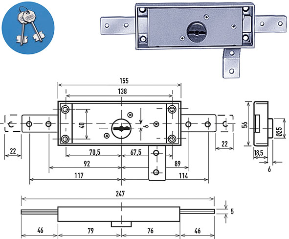 SERRATURE POTENT SERRANDE DOPPIA MAPPA 1630       