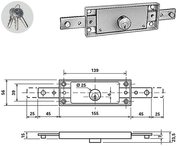 SERRATURE POTENT SERRANDE CILINDRO C-1600         