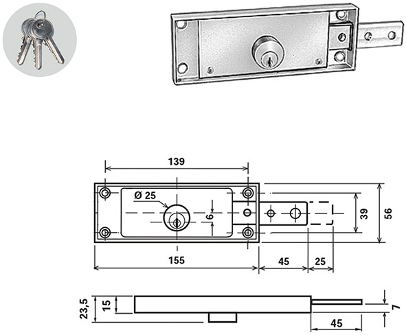 SERRATURE POTENT SERRANDE CILINDRO C-1610         