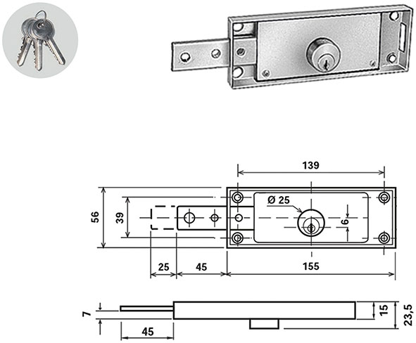 SERRATURE POTENT SERRANDE CILINDRO C-1620         