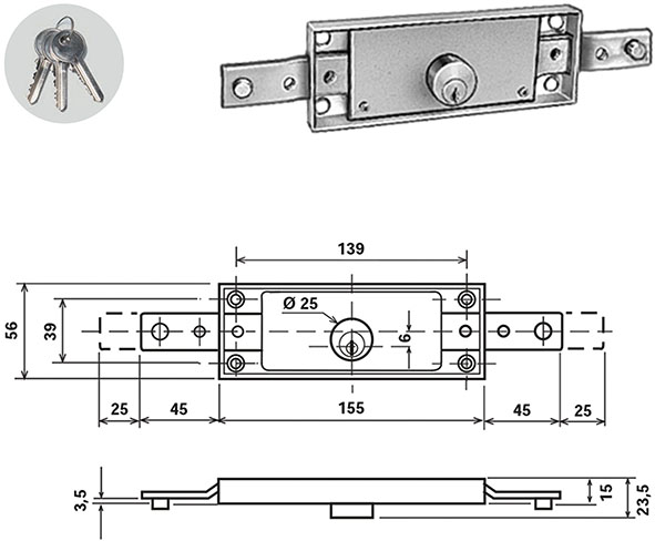 SERRATURE POTENT SERRANDE CILINDRO C-1600Z        