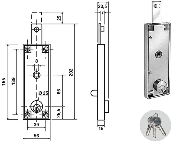 SERRATURE POTENT BASCULANTI CILINDRO C-1640       