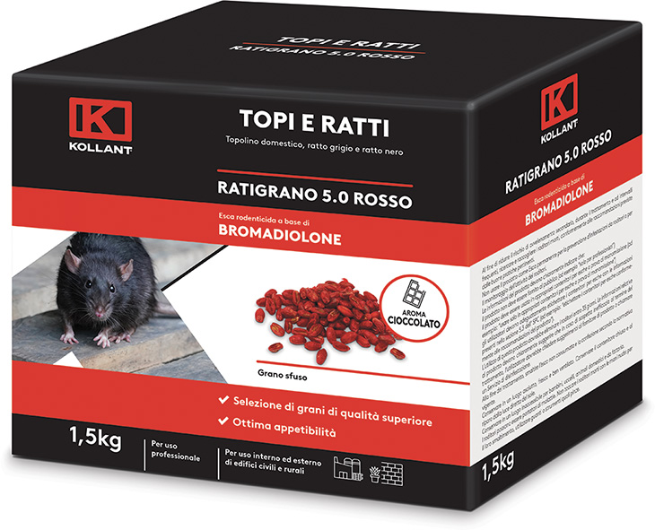 TOPICIDA RATIGRANO 5.0 ROSSO KG.1,5 *PROFESSIONALE