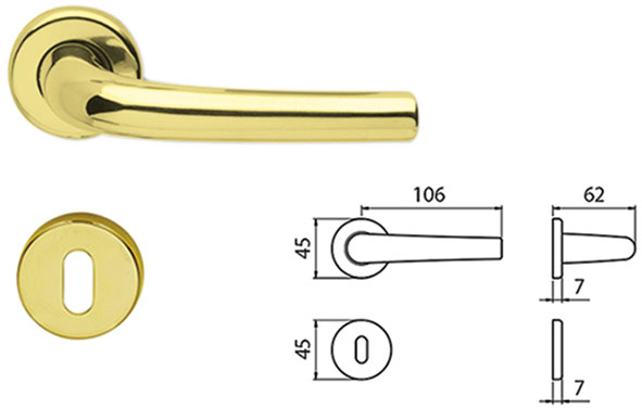 MANIGLIE GHIDINI ALLUMINIO SUSY COPPIA F.PATENT   