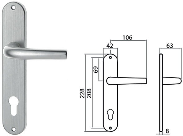 MANIGLIE C/PLACCA GHIDINI ALL. SUSY F.C/SAG I.85  