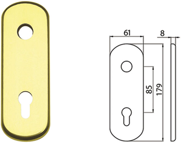 PLACCHE GHIDINI FORO MANIGLIA + YALE              
