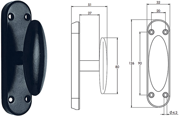 MANIGLIE CREMONESI PAOLA NERE                     