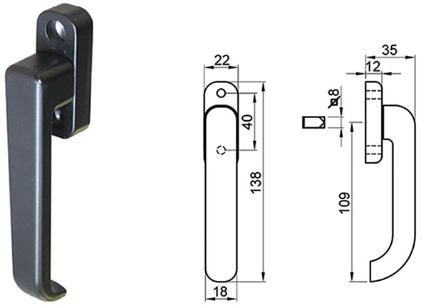 MEZZE MANIGLIE ALLUMINIO BASSE IBFM ART.1534      