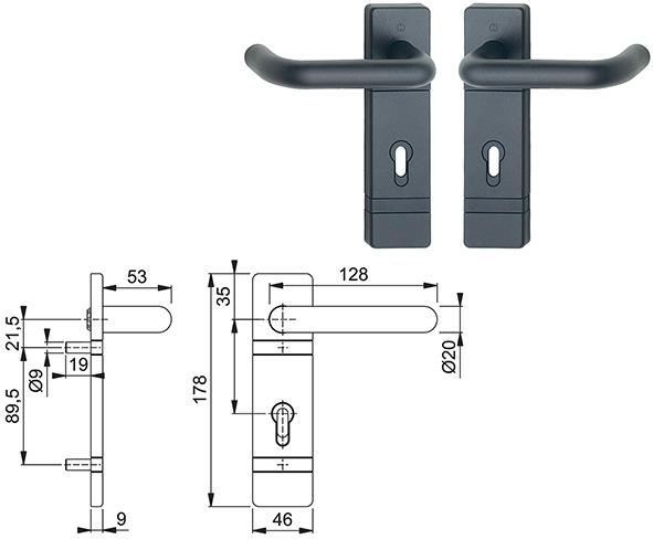 MANIGLIE HOPPE KIT PER CANTINA                    