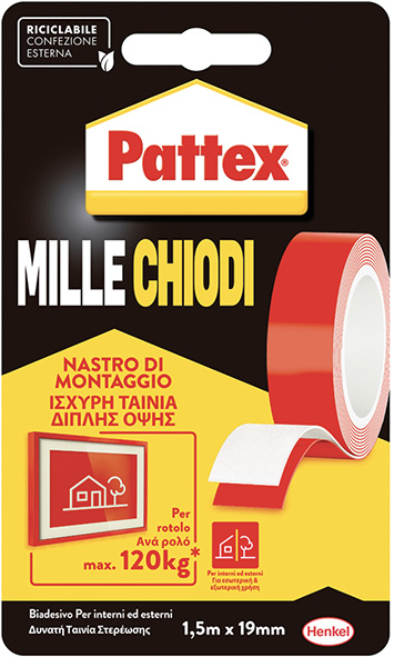 NASTRO BIADESIVO PATTEX MILLECHIODI TAPE          