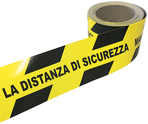 NASTRO ADESIVO SEGNALETICO DISTANZA DI SICUREZZA  