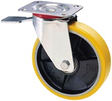 RUOTE AVO POLIURETANO P.GIREVOLE C/FRENO ART.24   