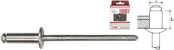 RIVETTI FISMET ALLUMINIO * BLISTER                