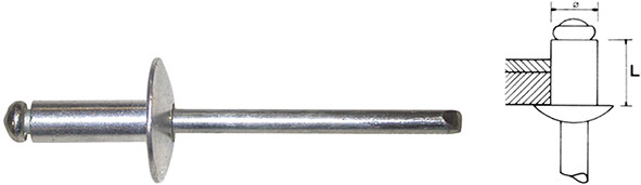 RIVETTI FISMET ALLUMINIO TESTA LARGA              