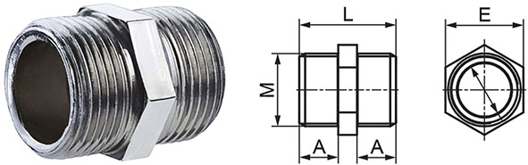 RACCORDI FILETTATI ACCIAIO ZINCATO M-M 280        