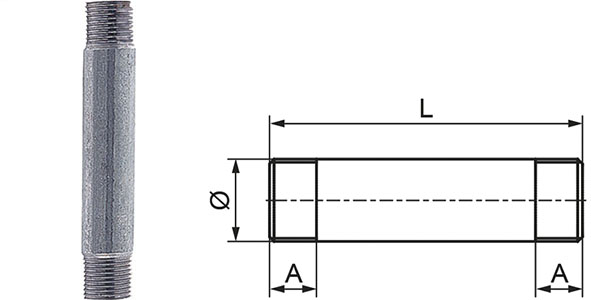 RACCORDI FILETTATI ACCIAIO ZINCATO 630            