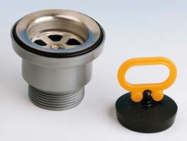 PILETTA LIRA PER LAVELLI INOX CON FORO            