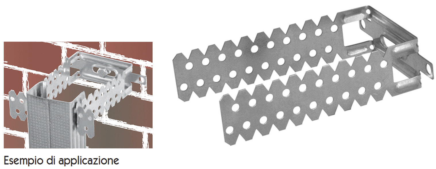 STAFFA ABC REGISTRABILE PER PROFILI CARTONGESSO   