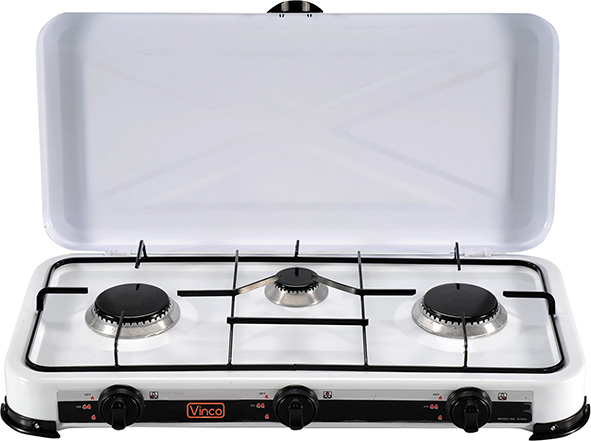 FORNELLI A GAS 3 FUOCHI CON COPERCHIO VINCO 76003 