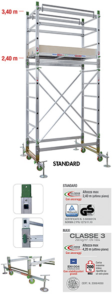 TRABATTELLO ALLUMINIO FACAL MOD.ALUMITO STANDARD  