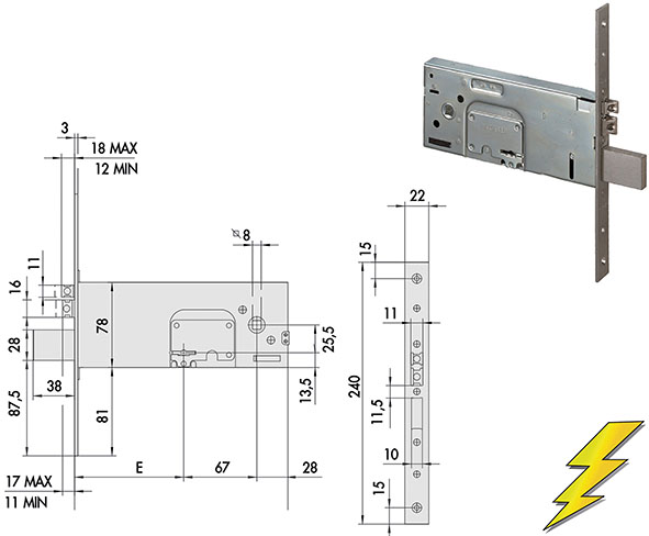 ELETTROSERRATURE CISA INFILARE DM ART.17352       