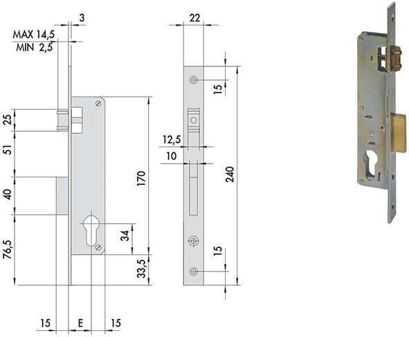 SERRATURE CISA INFILARE ART.44671                 