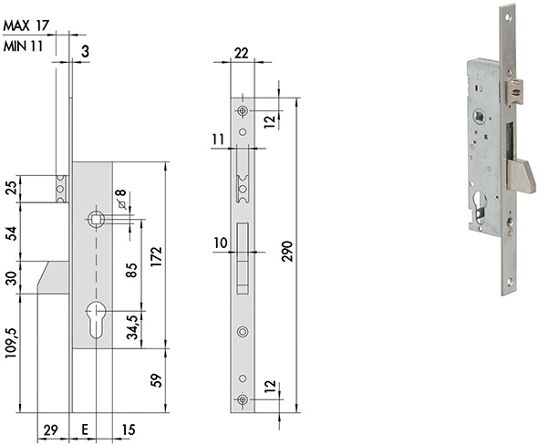 SERRATURE CISA INFILARE ART.46215                 