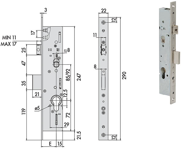 SERRATURE CISA INFILARE ART.49225                 
