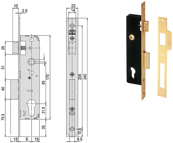 SERRATURE CISA INFILARE ART.5C012                 