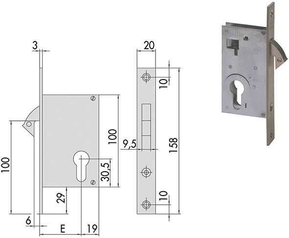 SERRATURE CISA INFILARE GANCIO ART.45110          