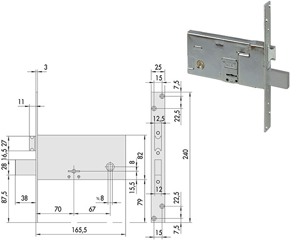 SERRATURE CISA INFILARE ART.57312                 