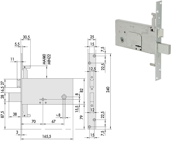 SERRATURE CISA INFILARE ART.57317                 