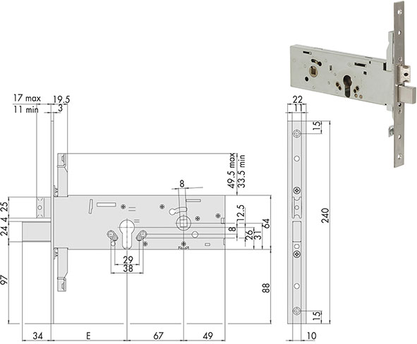 SERRATURE CISA INFILARE ART.56357                 