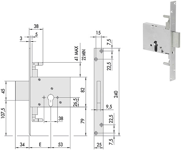 SERRATURE CISA INFILARE ART.56016                 