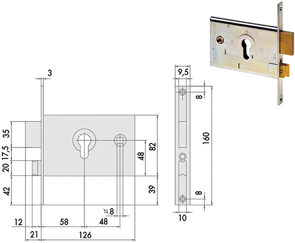SERRATURE CISA INFILARE ART.44120-44121           