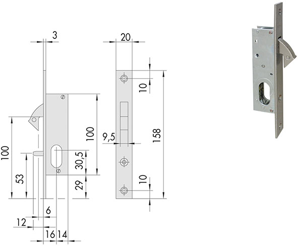 SERRATURE CISA INFILARE GANCIO ART.45010          