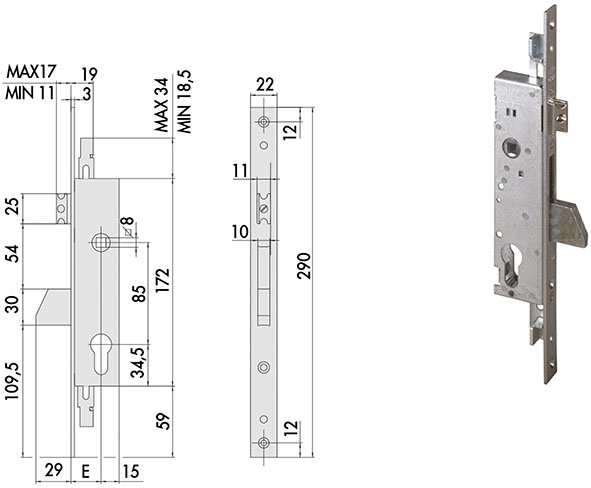 SERRATURE CISA INFILARE ART.46225                 
