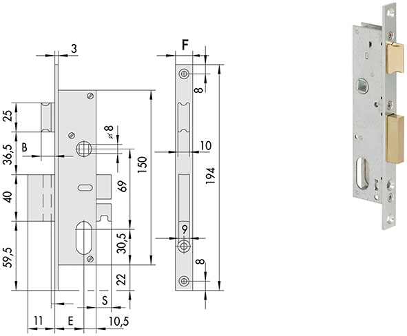 SERRATURE CISA INFILARE ART.44220-44221           